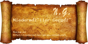 Niedermüller Gergő névjegykártya